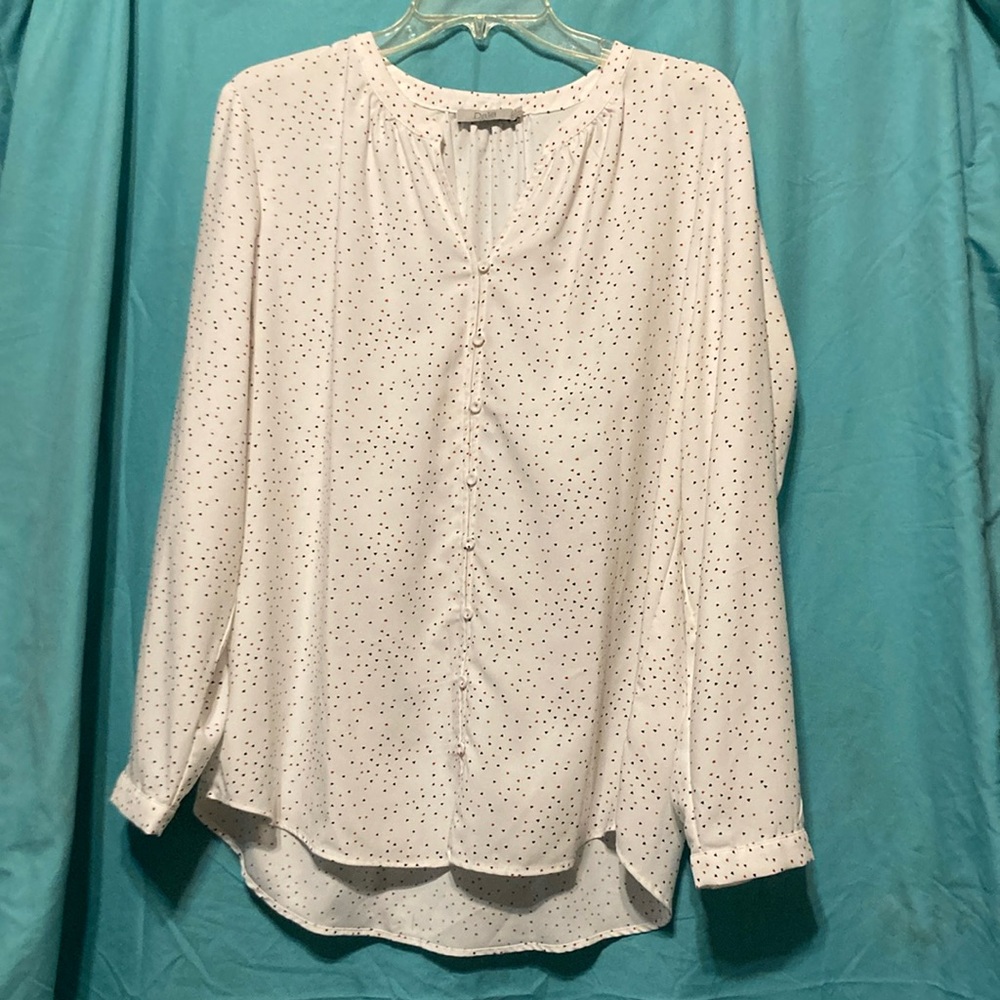 Dalia Cream Relaxed Blouse with Mandarin Collar
